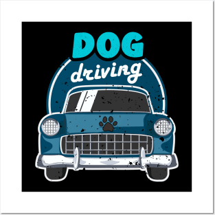 Dog Driving A Car Retro Vintage I'm not old I'm classic Posters and Art